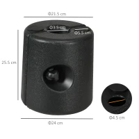 Outsunny HDPE Tent Weights Set of 4, Canopy Weights, Fill with Water or Sand, 48KG(m-3)