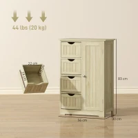 kleankin Dulap de baie Coloană îngustă cu 4 sertare și raft reglabil Stil modern 56x30x83 cm Lemn natural(m-3)