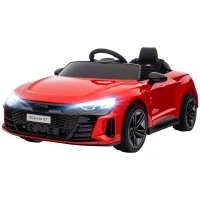 HOMCOM Samochód dla Dzieci, Elektryczny Samochód, Licencjonowane przez Audi, z Pasem Bezpieczeństwa, Pilotem, Światłem, czerwony + czarny, 103 x 58 x 41 cm(m-10)