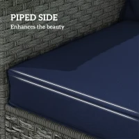 Outsunny Seat and Back Padded Cushion Set, CUSHION ONLY - Dark Blue(m-6)