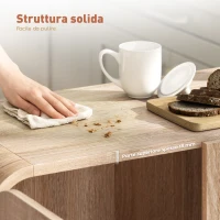 HOMCOM Credenza Cucina con 2 Armadietti, Ante Soft-Close e Ripiani Regolabili, 157x39x82 cm, Legno Naturale(m-7)