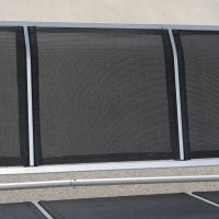 Outsunny Three Person Steel Outdoor Porch Swing Chair Bench with Canopy Cover - Black(m-8)