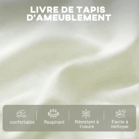 HOMCOM Fauteuil de salon, canapé 1 place moderne sans accoudoirs avec assise large, coussins épais, 146x85x78cm, crème(m-7)