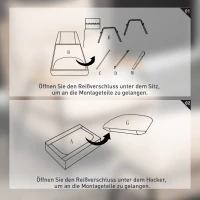 HOMCOM Fotel tapicerowany z podnóżkiem, fotel relaksacyjny z funkcją leżanki, fotel tapicerowany, poduszki, fotel telewizyjny, 68 x 91,5 x 88 cm, kolor beżowy(m-8)