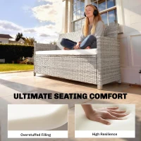 Outsunny Outdoor Seat Cushion Pads for Rattan Furniture, 3 PCs Garden Furniture Cushions, Cream White(m-6)