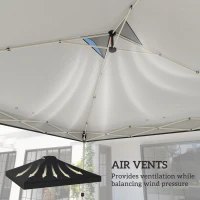 Outsunny gazebo roof replacement UV50+ Waterproof Pop Up Canopy Cover with 8 Drainage Holes 3 x 3 m Black(m-5)