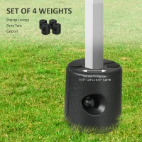 Outsunny HDPE Tent Weights Set of 4, Canopy Weights, Fill with Water or Sand, 48KG(m-4)
