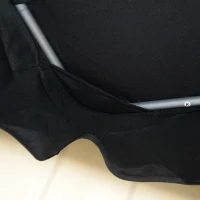 Outsunny Three Person Steel Outdoor Porch Swing Chair Bench with Canopy Cover - Black(m-11)