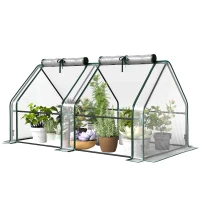Outsunny Serra con finestra a cerniera e struttura in acciaio, 180x90x90 cm, Trasparente(m-6)