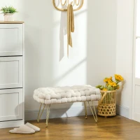 HOMCOM Pufa welurowa, siedzisko, podnóżek, stylowy design(m-2)