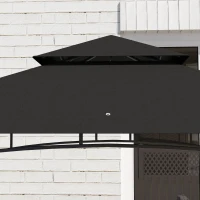 Outsunny Gazebo barbecue con ganci e ripiani, 240x150x257 cm, Grigio scuro(m-4)