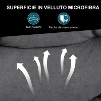 HOMCOM Poltrona per Salotto Girevole e Vellutata con Schienale Regolabile in 5 Posizioni, 62x70x95 cm, Grigio(m-6)