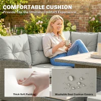 Outsunny 6 Pieces Outdoor PE Rattan Garden Furniture, Patio Wicker Sectional Conversation Corner Sofa(m-5)