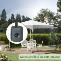 Outsunny HDPE Tent Weights Set of 4, Canopy Weights, Fill with Water or Sand, 48KG(m-2)