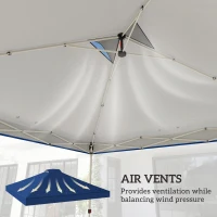 Outsunny Gazebo Roof Replacement UV50+ Waterproof Pop Up Canopy Cover with 8 Drainage Holes 3 x 3 m Blue(m-5)