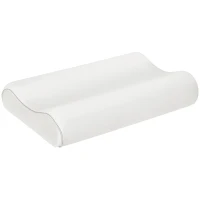 HOMCOM Almohada Cervical de Espuma Viscoelástica de Doble Altura con Funda Removible, 60x40x10/12 cm, Blanco Crema(m-1)