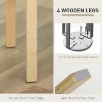 HOMCOM Tapicerowane hokery w zestawie 4 sztuki, stosowalne, lakierowana powierzchnia, nogi drewniane, kremowy biały(m-6)