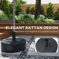 Outsunny Patio Umbrella Base 22kg Sand Filled Garden Parasol Stand forfor 38mm/48mm Poles, Black(m-6)