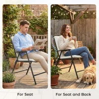 Outsunny Outdoor Seat Cushions Set of 2 with Ties, Waterproof Garden Seat Pads, Cream White(m-8)