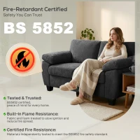 HOMCOM 2 Seater Sofa, 156cm Chenille Loveseat Sofa, Dark Grey(m-9)