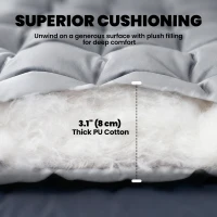 Outsunny Sleeping Mat, Foldable Camping Mattress Pad with Elastic Straps, Light Grey(m-4)