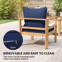 Outsunny Seat and Back Padded Cushion Set, CUSHION ONLY - Dark Blue(m-7)