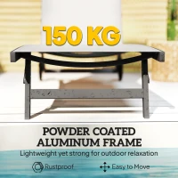 Outsunny Set de 2 Șezlonguri Rabatabile pe 5 Niveluri, Șezlonguri din Aluminiu și Țesătură Respirabilă, 66x165x102 cm, Albastru(m-6)