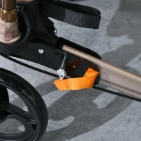 HOMCOM Rollator Walker with Seat, Compact Quick Folding Mobility Walker with 8" Wheels, Carry Bag, Adjustable Height, Cane Holder and Lightweight Aluminium Frame for Seniors and Disabled, Gold Tone(m-11)