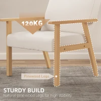 HOMCOM Fotel jadalniany, tapicerowany, drewniana rama, 64 x 70 x 72 cm(m-6)