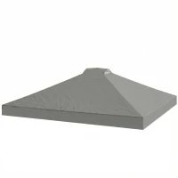 Outsunny Toit de pavillon de remplacement UV50+ imperméable avec 8 trous d'évacuation 3 x 3 m, Gris clair(m-1)
