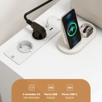 HOMCOM Móvel para Impressora com Estação de Carga e Rodas 5 Gavetas Portas USB Prateleira Ajustável Branco(m-5)