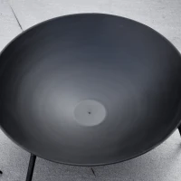 Outsunny Outdoor Fire Pit, Portable Round Firepit with Poker, for Garden, Camping, Bonfire, Picnic, Dia. 47 x 21 cm, Black(m-7)