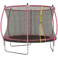 SPORTNOW 10ft Outdoor Trampoline with Enclosure Net, Spring Cover, Pink(m-10)