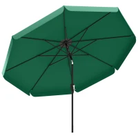 Outsunny 3 m Garden Parasol with Tilt Mechanism & Crank Handle, UPF 30+ Patio Umbrella Outdoor Table Umbrella, Green(m-10)