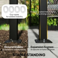 Outsunny 3 x 4 m Outdoor Garden Gazebo with Netting and Curtains, UPF50+ Patio Gazebo Permanent Pavilion Canopy, Beige(m-7)