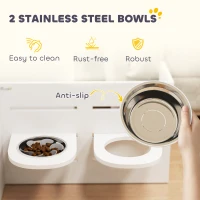 Podwyższona miska dla psa, regulowana, 2 stalowe miski(m-7)