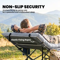 Outsunny Sleeping Mat, Foldable Camping Mattress Pad with Elastic Straps, Light Grey(m-5)