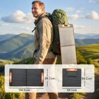 HOMCOM 100W Portable Solar Panel, Foldable Solar Charger with USB-A & USB-C Fast Charging Output, IP67 Waterproof for Mobile Phone Power Bank Flashlight Fans Camping Backpacking Hiking(m-3)