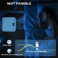 HOMCOM Climatiseur mobile 9000 BTU/H 3 en 1 refroidissement ventilateur déshumidificateur minuterie 24H et télécommande blanc(m-8)