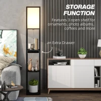 Lampa stojąca E27, 3 półki, USB-A i USB-C, nowoczesna(m-5)