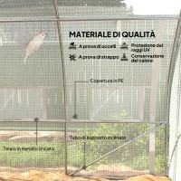 Outsunny Serra a Tunnel con Porta, Pannelli e 8 Finestre Avvolgibili, in Acciaio Zincato e PE, 3.97x3x2 m, Bianco(m-4)