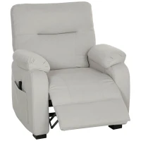 HOMCOM Poltrona relax elettrica reclinabile con USB, poggiapiedi e telecomando, crema(m-7)