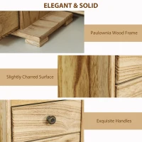 HOMCOM 4-Tier Wooden Jewelry Box for Women, Large Jewelry Organiser with Mirror and 2 Drawers for Rings Earrings Necklaces Bracelets, Brown(m-6)