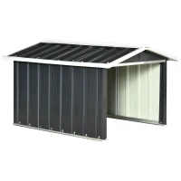 Outsunny Metalowy schowek na kosiarkę automatyczną, nierdzewny, 87 x 103 x 66 cm, ciemnoszary(m-1)