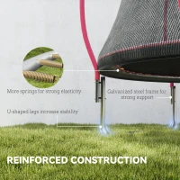 SPORTNOW 10ft Outdoor Trampoline with Enclosure Net, Spring Cover, Pink(m-7)