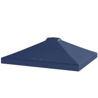 Outsunny Acoperiș pavilion de înlocuire UV50+ impermeabil cu 8 găuri de scurgere 3 x 3 m, Albastru(m-6)