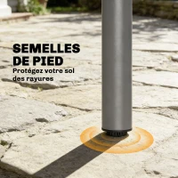 Outsunny Table de jardin pour 6 personnes, 165 x 80 cm, table à manger extérieure rectangulaire avec plateau à lattes en métal(m-7)