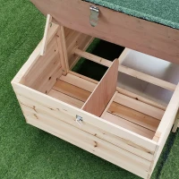 PawHut cuibar cu zona pentru alergat, lemn 196x76x97cm(m-10)