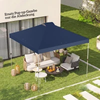 Outsunny Acoperiș pavilion de înlocuire UV50+ impermeabil cu 8 găuri de scurgere 3 x 3 m, Albastru(m-2)