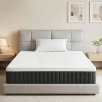 HOMCOM Ergonomiczny Materac, Pianka Memory, 7-Strefowe Wsparcie, Sprężyny Kieszeniowe(m-2)